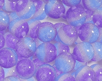 16mm Cloudberry Glow-in-the Dark Glitter Beads, Luminous Beads, Shiny Glitter Beads, Acrylic Beads, Wholesale Beads