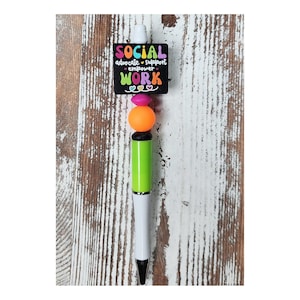 Social Worker Pen, Beaded Social Work Pen, Pen for Social Workers
