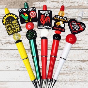1E Funny Beaded Pens, Sarcastic Quote Pens, Adult Humor Pens, Beaded Pens, Pens for Coworker, Naughty Pens, Sassy Pens, Gag Gift