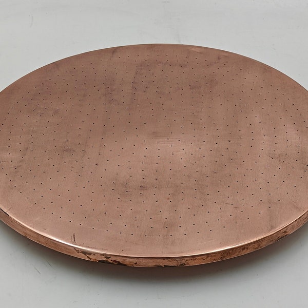 Unlacquered Solid Copper Rain Shower Head, Round shower head, bathroom shower