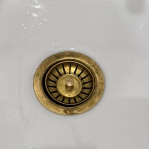 Brass Strainer Sink Drain, 3 1/2 Unlacquered Brass Sink Drainer