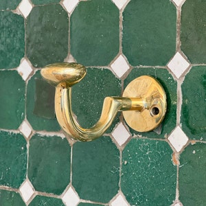 Brass Hook, Unlacquered Brass Hooks, Vintage Antique Brass Wall Hook