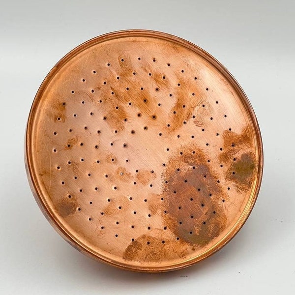 Unlacquered Solid Copper Rain Shower Head, Large Round Handcrafted Vintage Showerhead, Indoor and Outdoor shower head