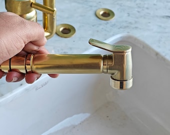 Solid Brass Hand Sprayer: Kitchen or Bathroom, Unlacquered