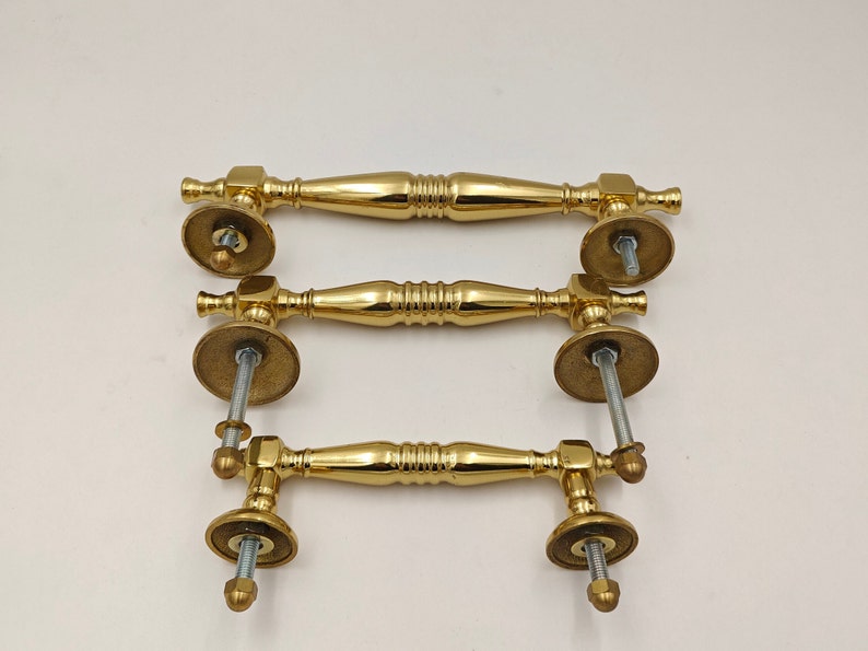 Unlacquered Brass Drawer Handles, Kitchen Drawer Pulls, Vintage Drawer