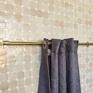 Unlacquered Brass Curtain Rod With Curtain Rings - Brass Curtain Rail - Curtain Hardware