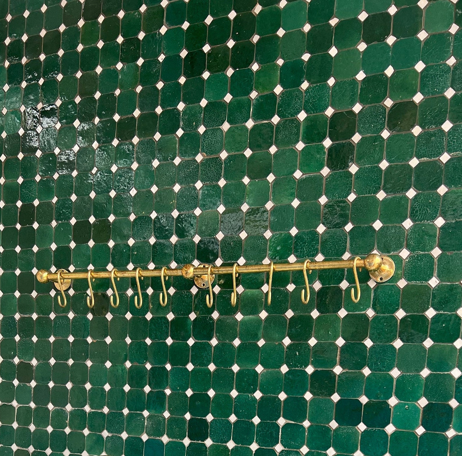 Unlacquered Brass Pot Rail, Brass Rod , Vintage Brass Rail, Pot Rail