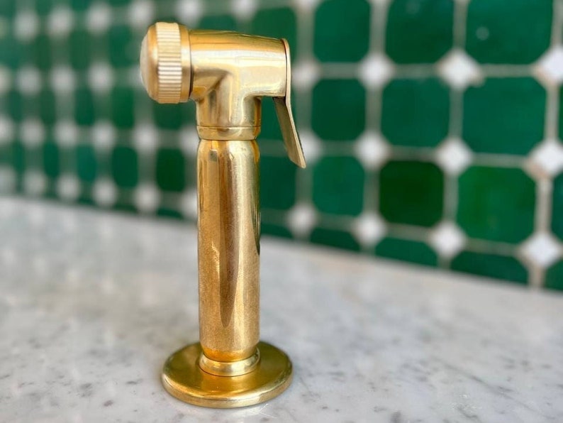Unlacquered Brass Side Sprayer for Kitchen , Solid Brass Side Sprayer With High Pressure Etsy
