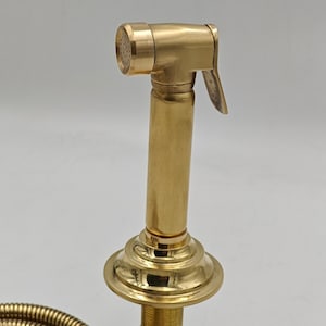 Unlacquered Brass Kitchen Sprayer, Handmade Sprayer With High Pressure