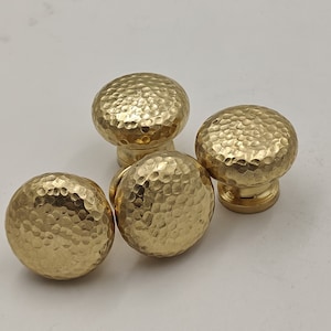 Handmade Solid Brass Cabinet Handles. Hammered cabinet handles - Brass Knobs