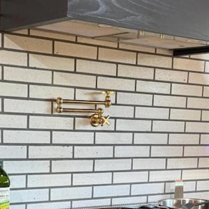 Unlacquered Solid Brass Pot Filler Faucet - Wall Mount Kitchen Faucet