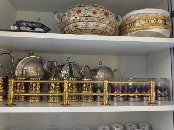 Unlacquered Brass Gallery Rail: Patina-Ready Shelf Bar Guard