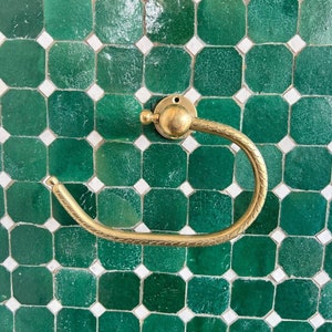 Suporte para papel higiênico em latão envelhecido sem laca - Cabide para toalhas em latão maciço