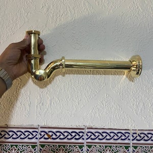 Siphon en S en laiton non laqué, siphon en S pour évier - Quincaillerie de salle de bain