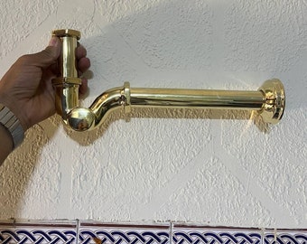 Siphon en S en laiton non laqué, sangle en S pour évier - Quincaillerie de salle de bain