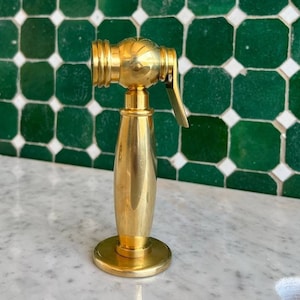 Unlacquered Brass Kitchen Hand Sprayer, Solid Brass Side Sprayer with high pressure