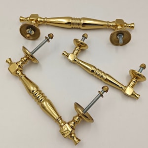 Unlacquered Brass Drawer Handles, Kitchen Drawer pulls, Vintage Drawer Pulls