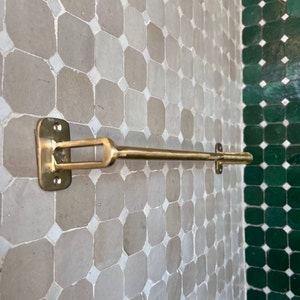 Brass Towel Bar for Bathroom, Unlacquered Brass Towel Holder - Handmade Towel Rack