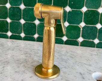 Unlacquered Solid Brass Kitchen Side Sprayer: High Pressure