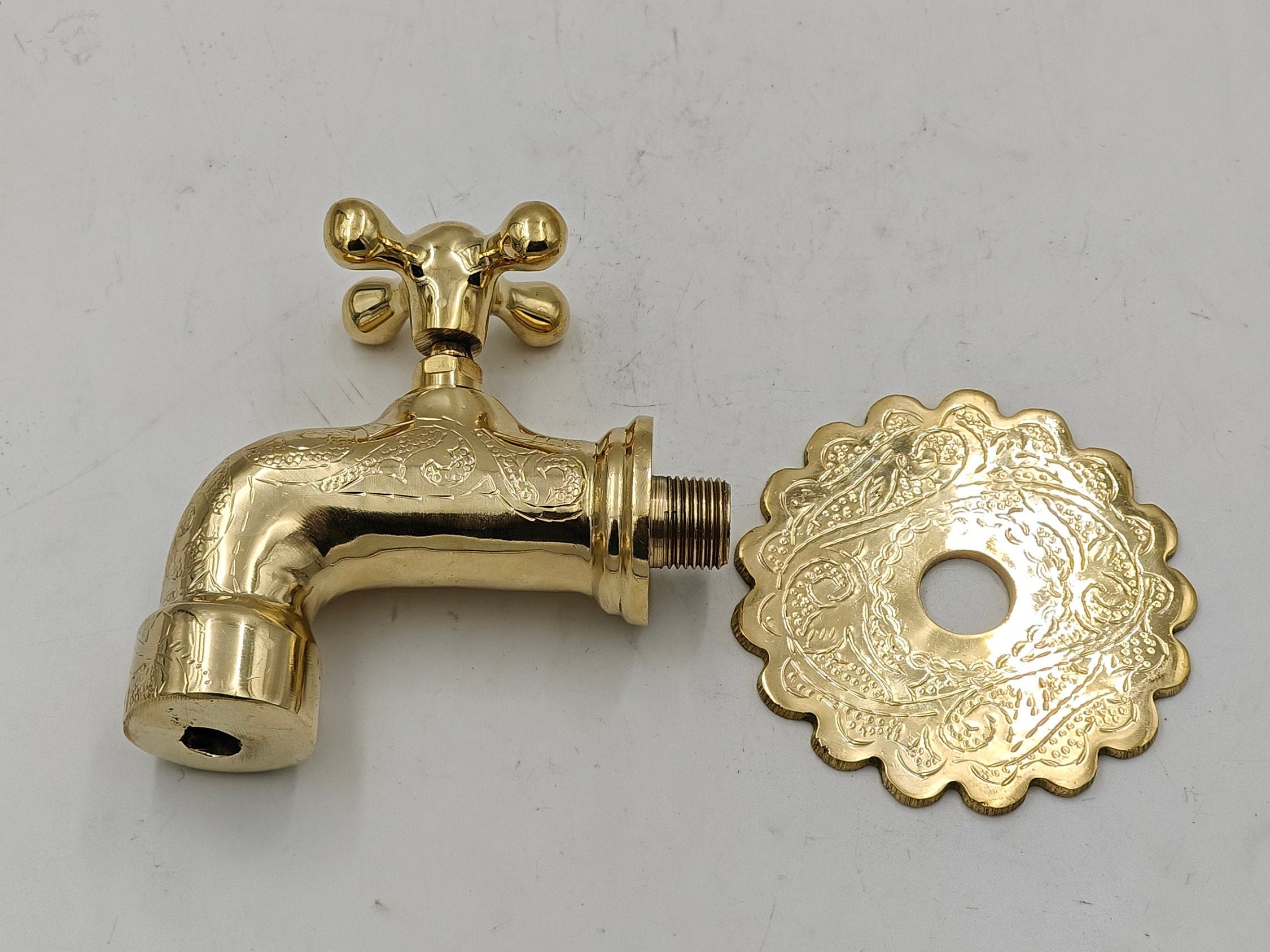Bathhouse Cross Handle Wall Mount Faucet, Moroccan Handmade Faucet - Etsy
