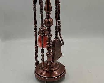 Ferramentas de fogo de cobre antigo - Conjunto de ferramentas de latão sólido