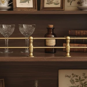 Unlacquered Solid Brass Gallery Rail: Handmade Shelf-Edge Guard