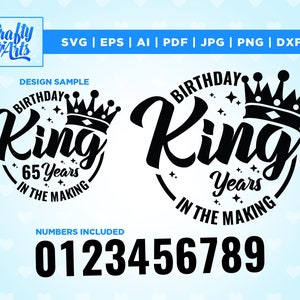Rei do aniversário, svg de aniversário, arquivos svg de aniversário para Cricut, Presente de aniversário svg de aniversário, png, arquivos de clipart dxf, Arquivo de corte, Cricut, Png, Svg
