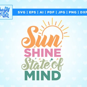 Sunshine State of Mind PNG SVG, Sunshine Png, Preppy Summer Design Png, PNG, Cricut, Svg, Retro Summer Sublimation, Popular Trendy Summer