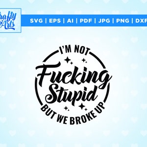 Je ne suis pas stupide, mais nous avons rompu avec les images SVG, png, sublimation, conception png drôle, humour adulte png, citation amusante Svg, thermocollant.