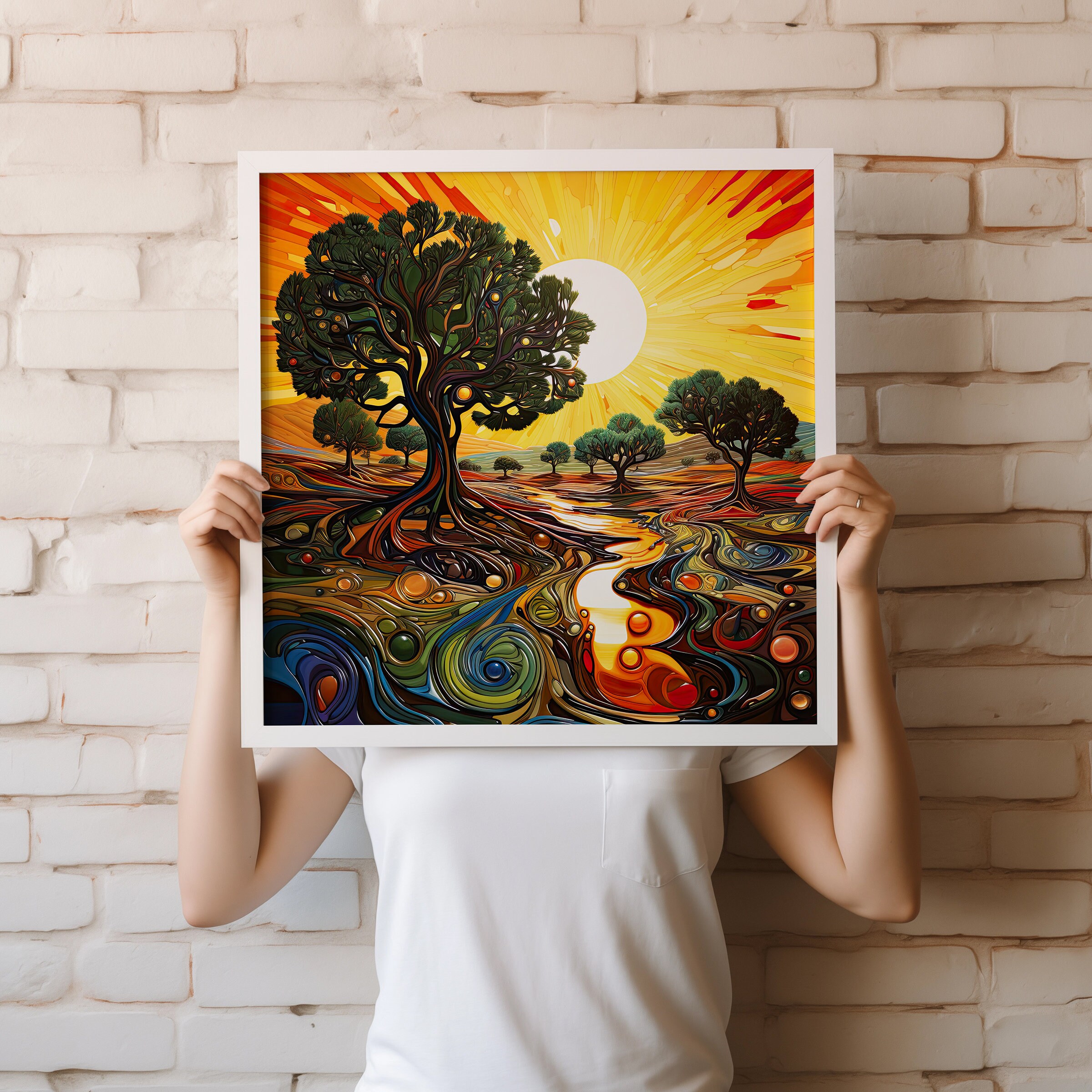 Oliver Tree Abstract Olive Tree Groves Sun Print, Olive Tree Abstract Poster Art Lovers Gift ...
