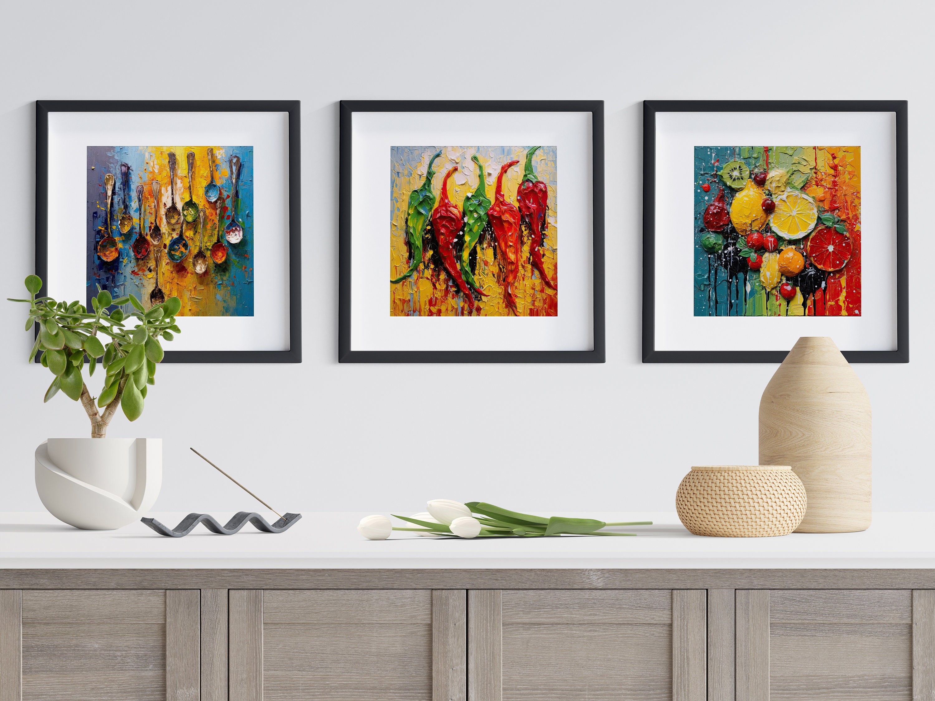 Fruit Abstract Art Colourful Kitchen Modern Design Decor Print Wall Art ...