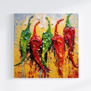 Peppers Abstract Art Colourful Kitchen Modern Design Decor Print Wall Art Picture