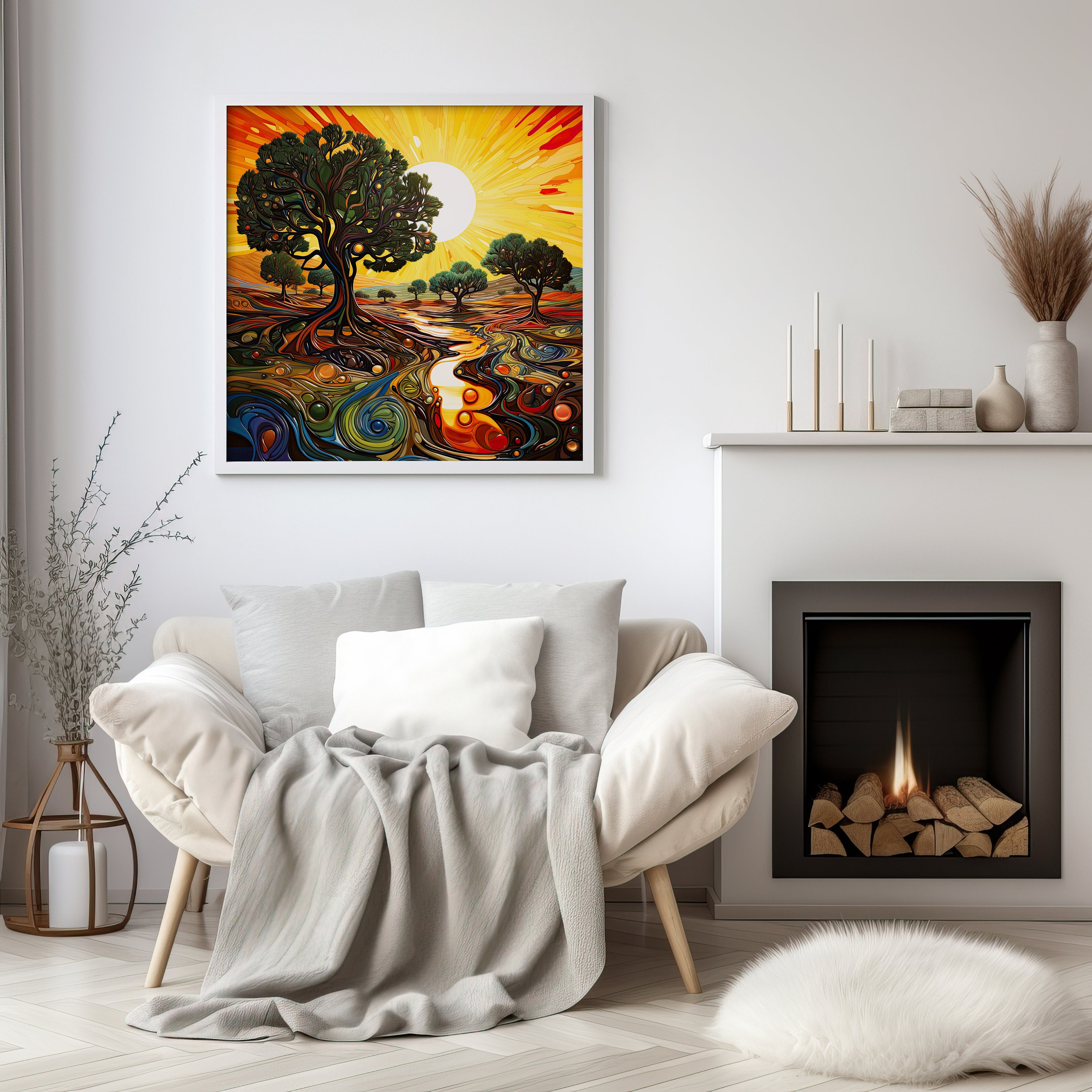 Oliver Tree Abstract Olive Tree Groves Sun Print, Olive Tree Abstract Poster Art Lovers Gift ...