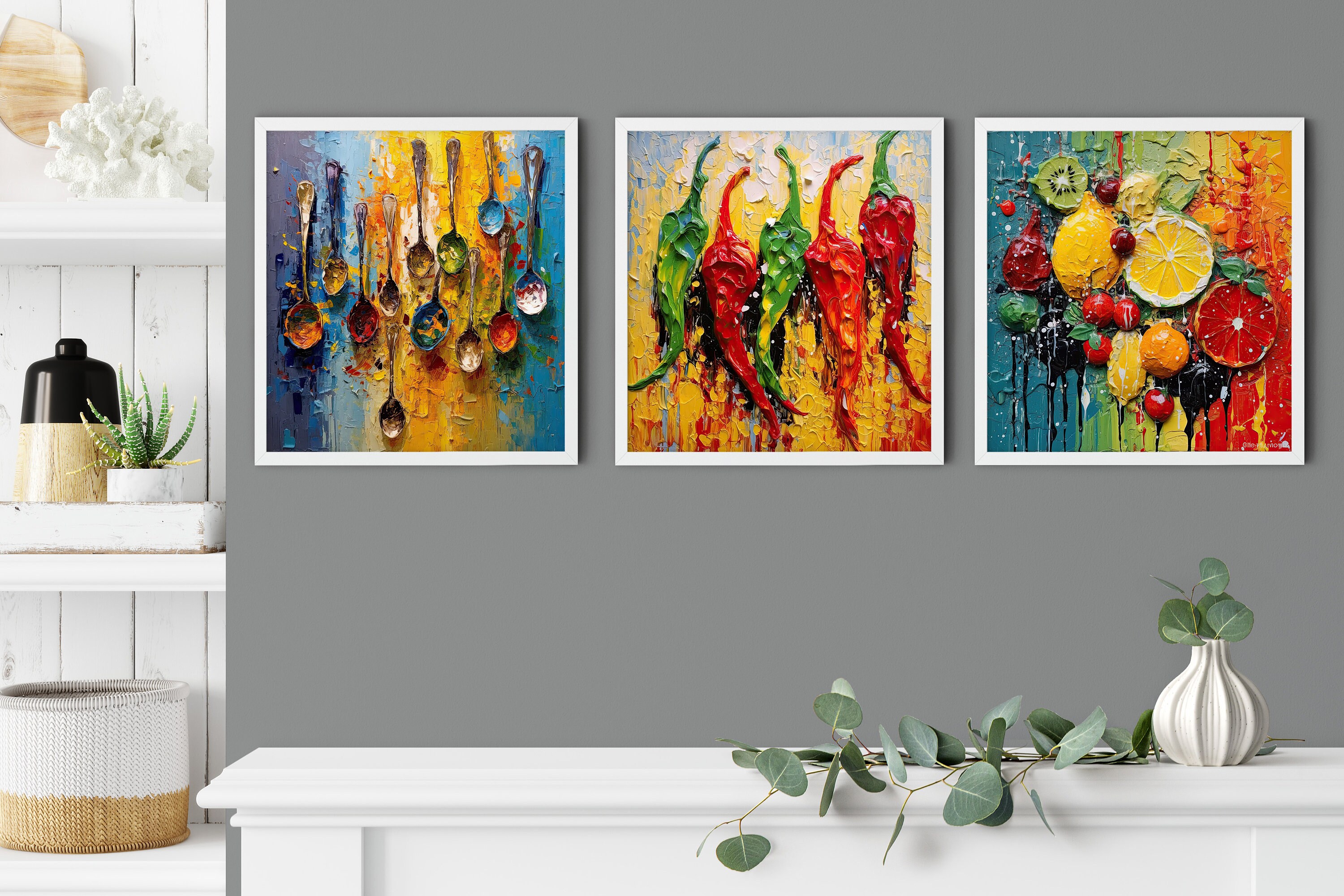 Spoons of Colourful Herbs and Spices Abstract Kitchen Modern Design ...