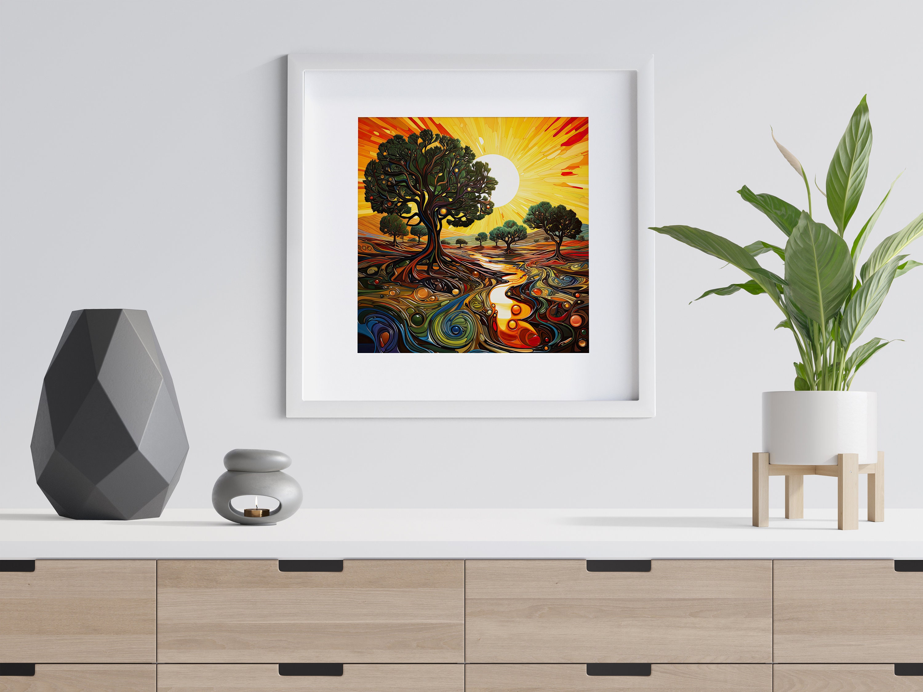 Oliver Tree Abstract Olive Tree Groves Sun Print, Olive Tree Abstract Poster Art Lovers Gift ...