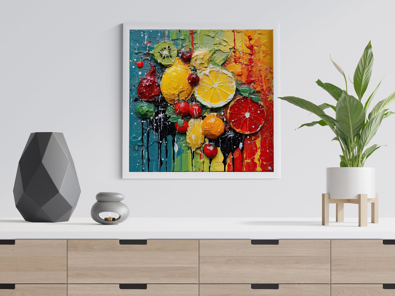 Fruit Abstract Art Colourful Kitchen Modern Design Decor Print Wall Art ...