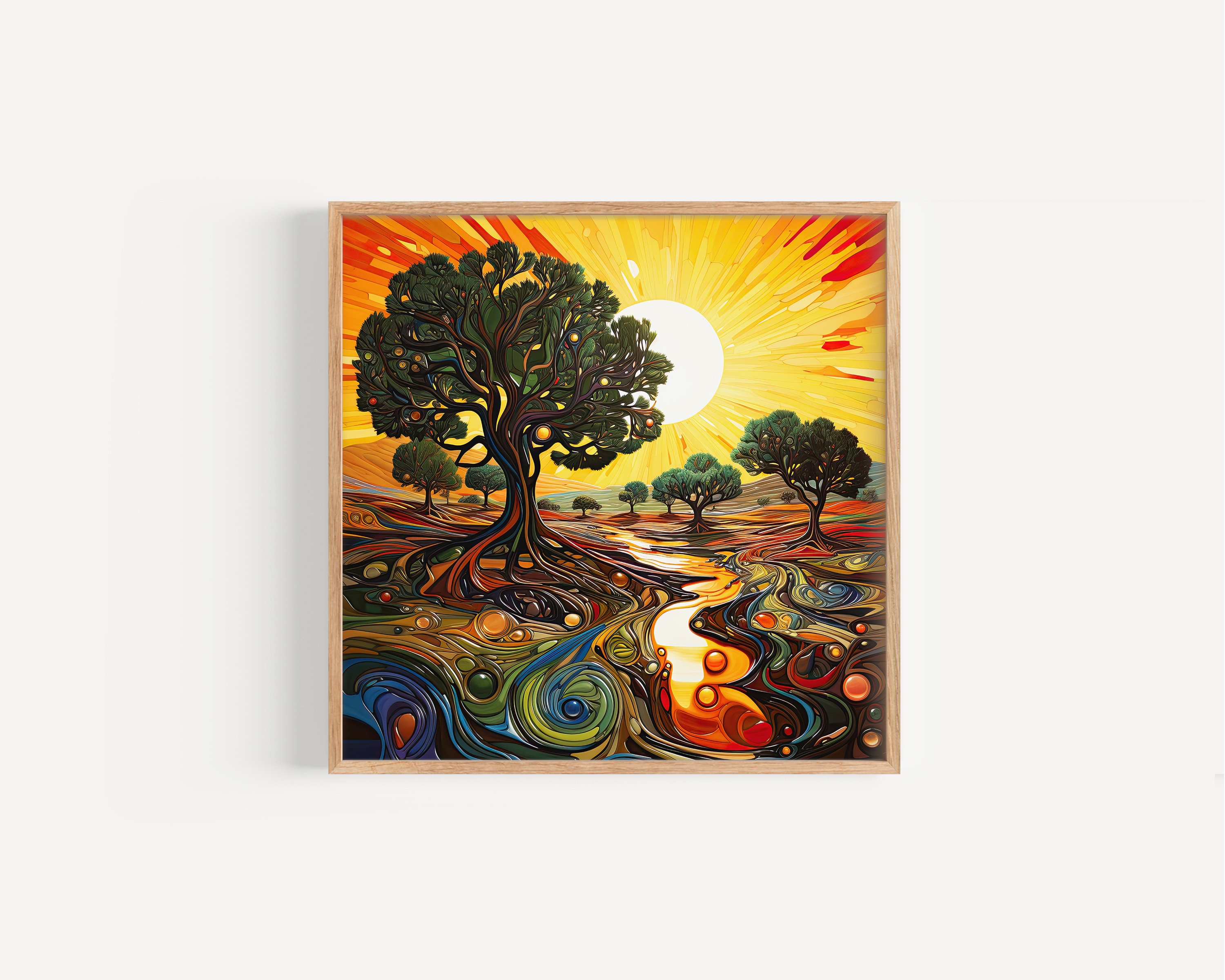 Oliver Tree Abstract Olive Tree Groves Sun Print, Olive Tree Abstract Poster Art Lovers Gift ...