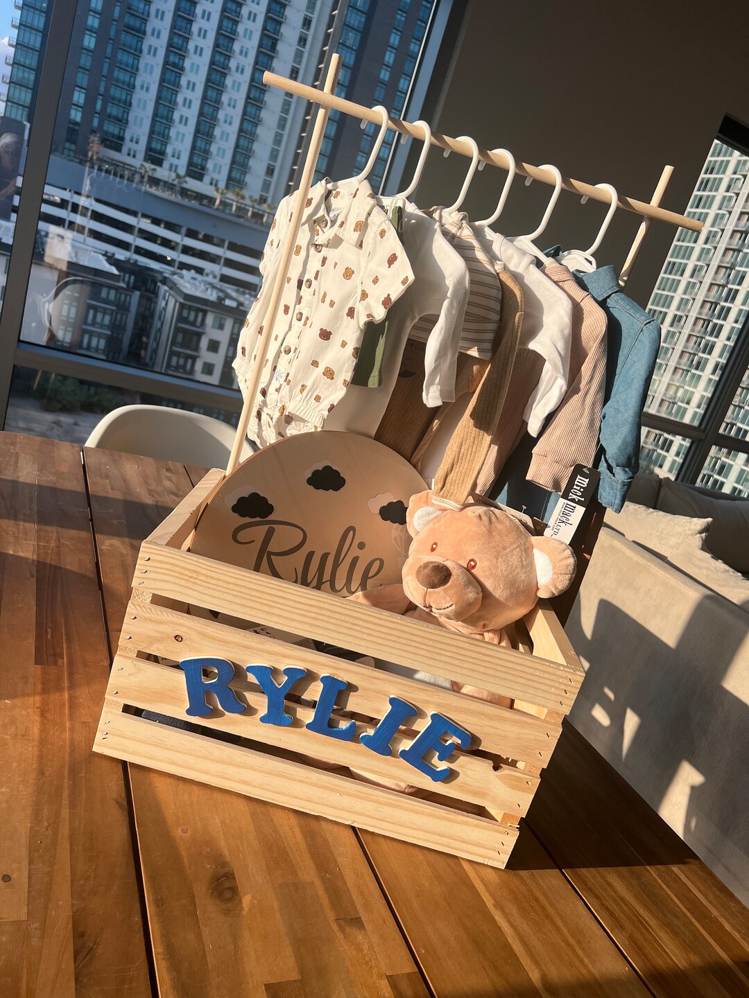 Baby Shower Gift Basket Custom Baby Shower Crate Baby Closet Baby Crate