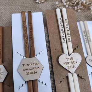 Custom Japanese Chopsticks, Save the Date and Anniversary, Engraved Chopsticks for Wedding Party, Table Decor, Wedding Favors for Guests