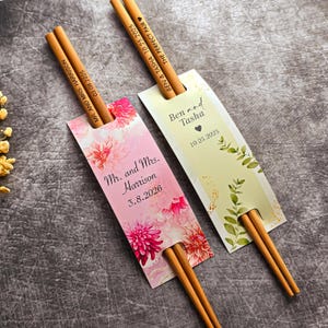 Personalized Wedding Chopsticks Favors: Engraved Bamboo, Save the Date