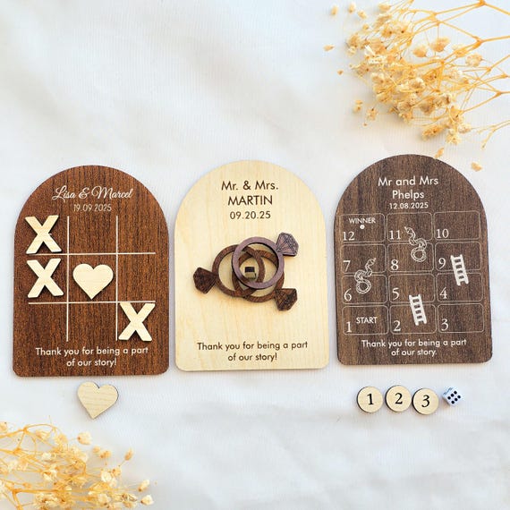 Rustic Wedding Table Games: Tic Tac Toe, Ring Toss, Snakes & Ladders