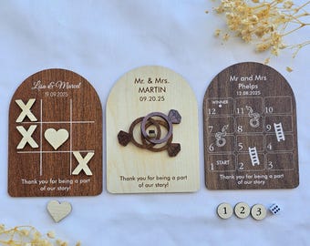 Personalised Table Wedding Games | Unique Wedding Favours | Ring Toss | Wedding Keepsake Gift | Wedding Ideas | Hearts & Crosses