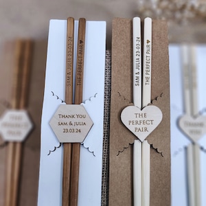 Personalized Bamboo Chopsticks: Engraved Wedding Favors