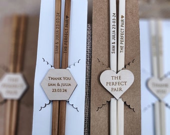 Personalized Bamboo Chopsticks: Engraved Wedding Favors