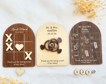 Personalised Wedding Table Games | Tic Tac Toe, Snakes & Ladders, Ring Toss | Unique Wedding Favours | Custom Fun Games for Guests