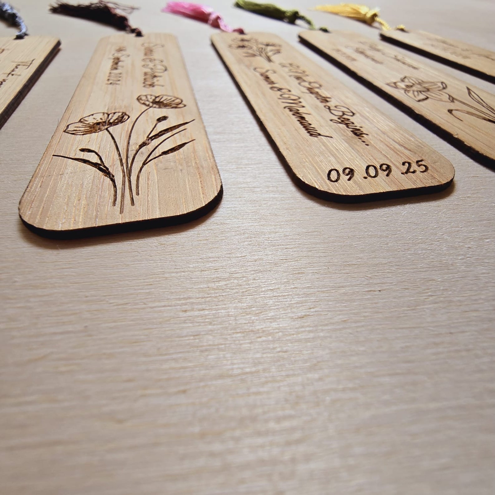 Personalized Wooden Bookmarks - Custom Wedding Favors, Party Gifts ...