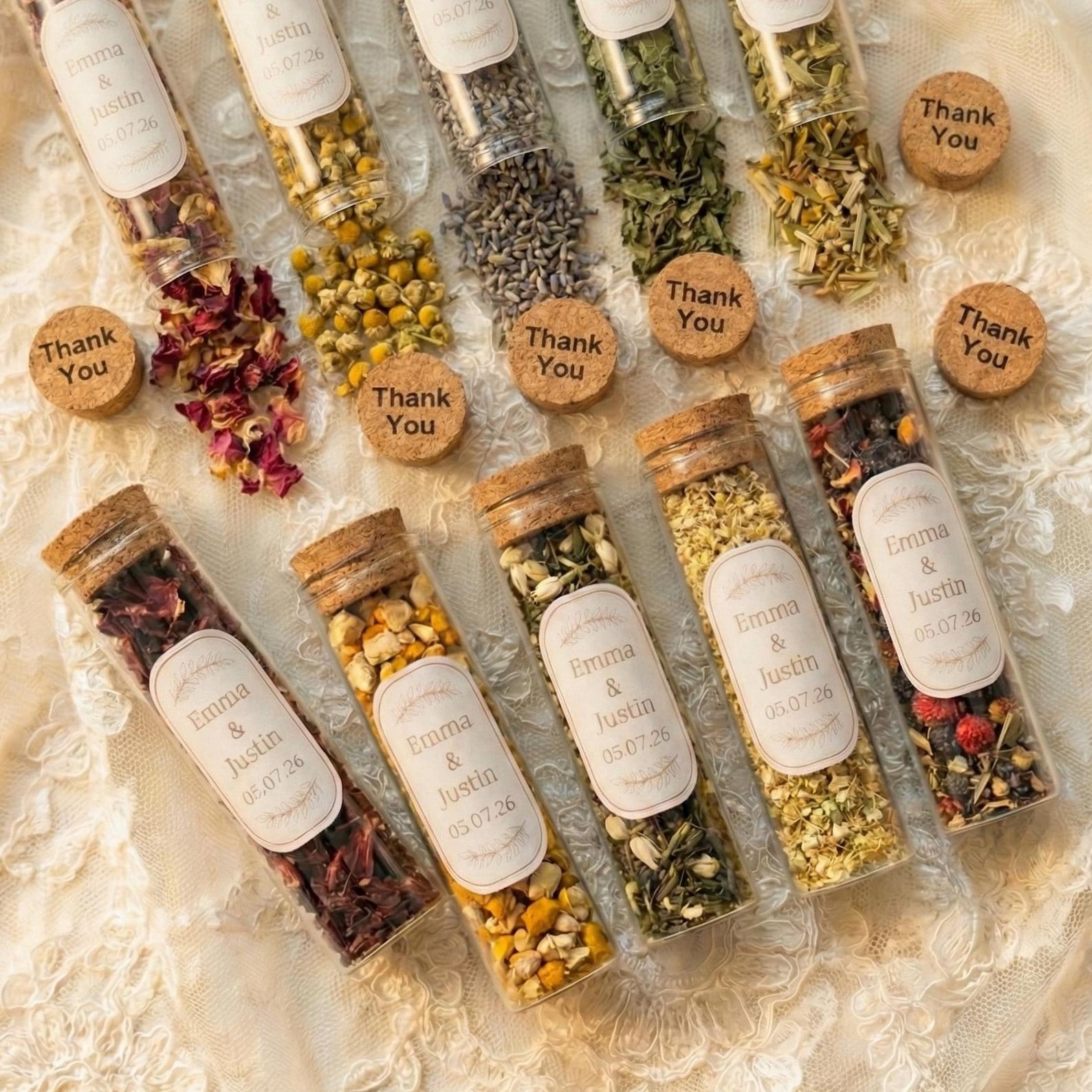 Personalized Wedding Tea Favors for Guests | Herbal Loose Leaf Tea Jars ...