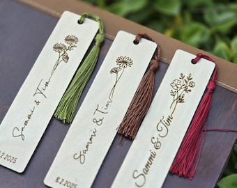 Engraved Wood Bookmark with Tassel: Personalized Reader Gift