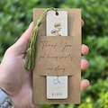 Personalized Wooden Bookmarks - Custom Wedding Favors, Party Gifts, Bridal Shower Keepsakes, Save the date product logo