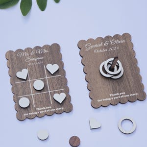 Personalized Wooden Tic-Tac-Toe & Ring Toss: Wedding Favor Table Decor